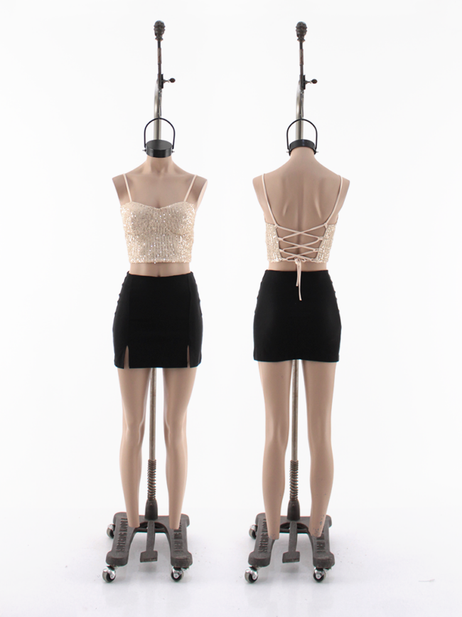 T4812 º Corset Lentejuela P/Atar
