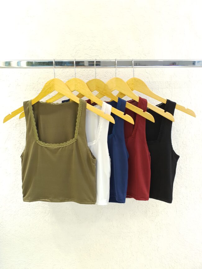 Z5752 º Musculosa Modal Esc. Cuadrado C/Puntilla