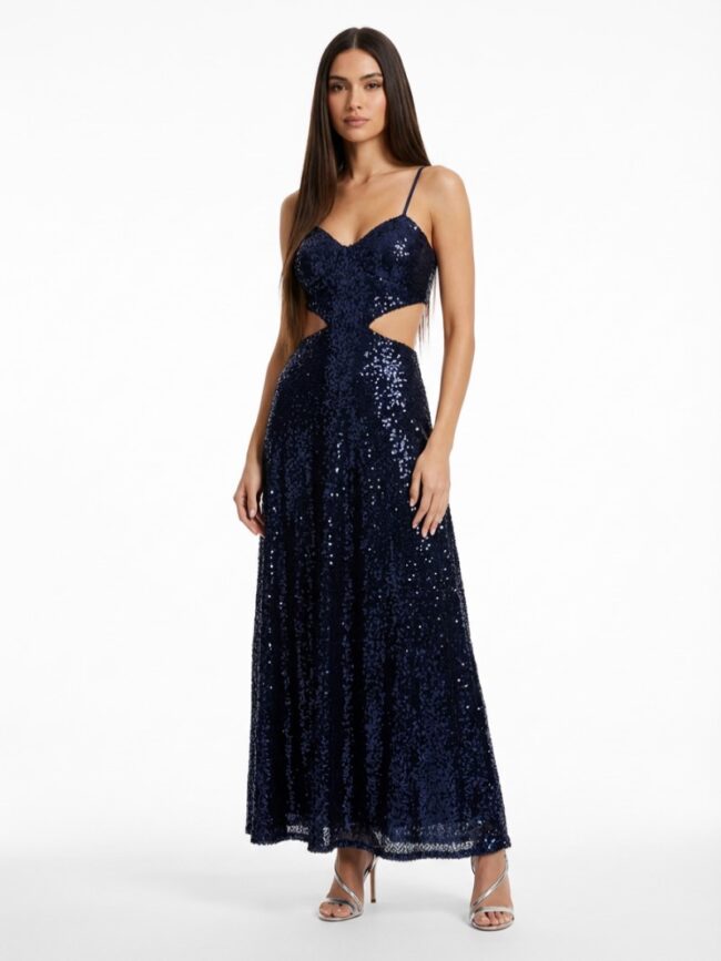 L6270 º Vest. Largo Lentejuela Burgos c/Tiras