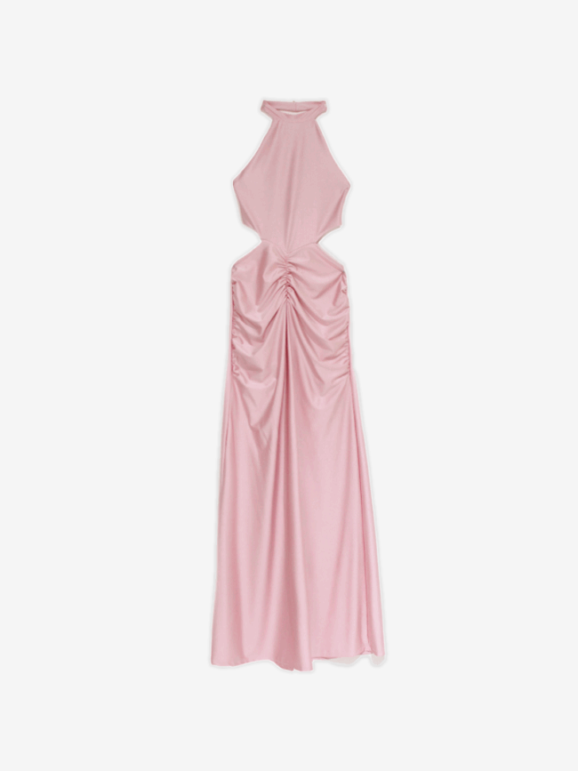 L6429 º Vest. Largo Tricot Collar c/Frunce