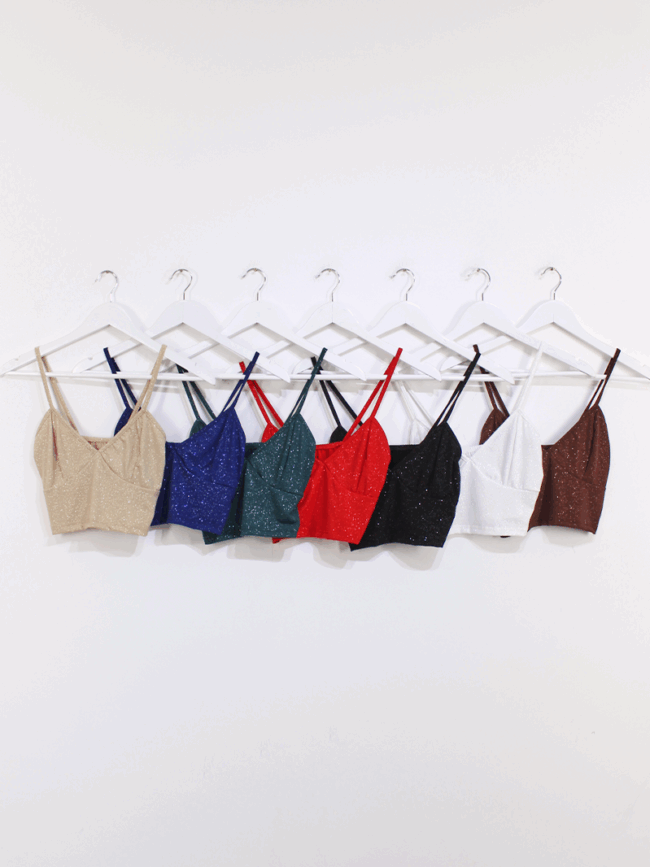 T5445 º Top Ity Glitter Escote V