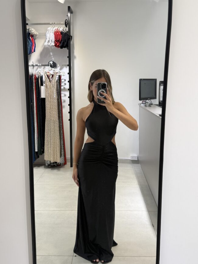 L6429 º Vest. Largo Tricot Collar c/Frunce