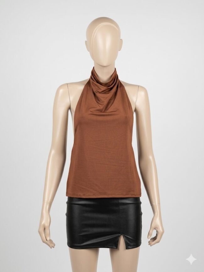 T6652 Top micro cuello alto buche