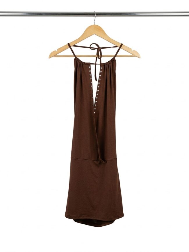 V6647 Vestido Micro Escote V Cruzado