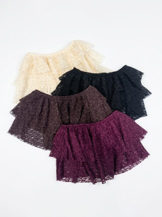 F6695 Mini encaje tres volados