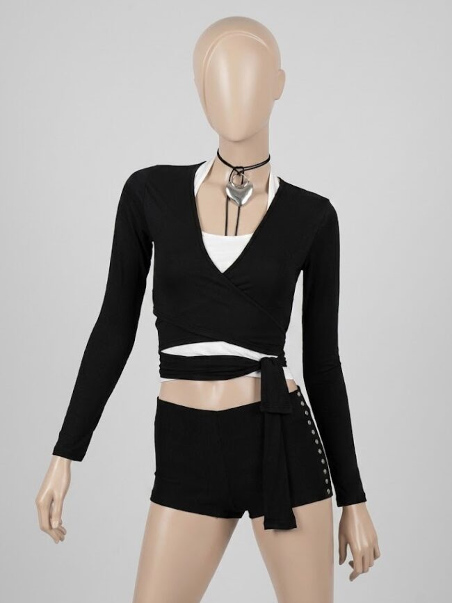 R6740 Remera modal tira curzada